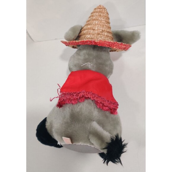 PBC Christmas Cisco Donkey in Straw Hat Mexican Outfit Poncho Plush Moves READ - Picture 2 of 14